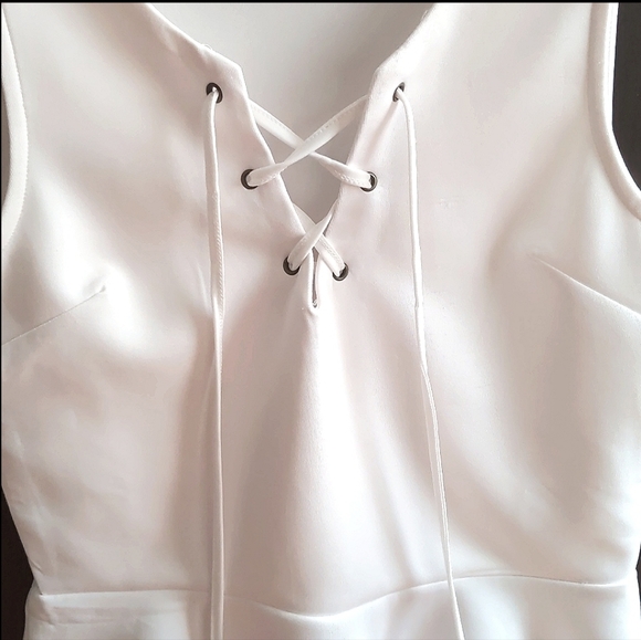 Suzy Shier White peplum tank top size XS/TP - Picture 5 of 7
